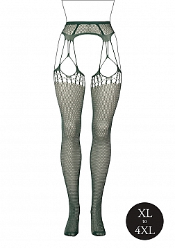 Shredded Suspender Pantyhose - Queen Size