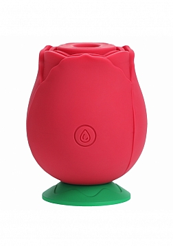 LoveLine - The Rose - 10 Speed Air Pulse Vibe - Silicone - Rechargeable - Waterproof - Red