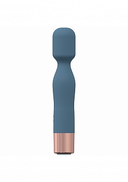 LoveLine - Glamour - 10 Speed Mini-Wand - Silicone - Rechargeable - Waterproof - Blue/Grey