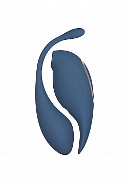 Twitch 2 - Rechargeable Suction & Flapping Vibrator with Remote Control Vibrating Egg - Blue/Grey