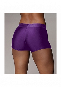 Ouch! Vibrating Strap-on Boxer - Purple - M/L