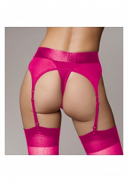 Ouch! Vibrating Strap-on Thong with Adjustable Garters - Pink - XS/S