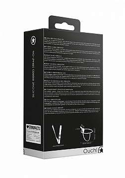 Ouch! - Silicone Ribbed Strap-On - Adjustable - Black