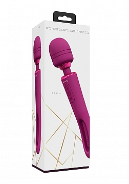 Kiku - Rechargeable Double Ended Wand with Innovative G-Spot Flapping Stimulator - Pink
