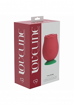 LoveLine - The Rose - 10 Speed Air Pulse Vibe - Silicone - Rechargeable - Waterproof - Red