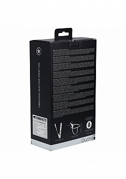 Ouch! - Vibrating - Rechrgeable - 10 Speed Silicone Strap-On - Adjustable - Black