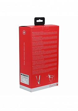 Ouch! - Dual Silicone Strap-On - Adjustable - Red