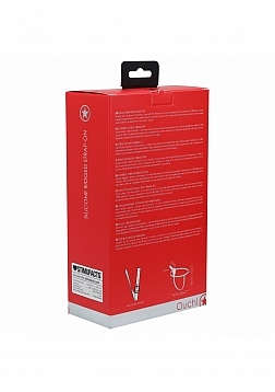 Ouch! - Silicone Ridged Strap-On - Adjustable - Red 