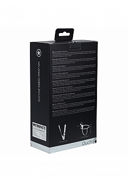 Ouch! - Silicone Ribbed Strap-On - Adjustable - Black