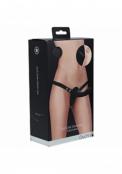 Ouch! - Silicone Strap-On - Adjustable - Black