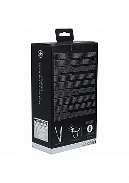 Ouch! - Vibrating - Rechrgeable - 10 Speed Silicone Ridged Strap-On - Adjustable - Black