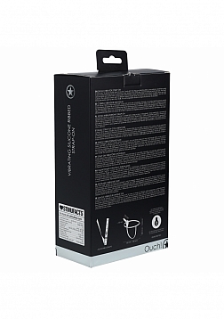 Ouch! - Vibrating - Rechrgeable - 10 Speed Silicone Ribbed Strap-On - Adjustable - Black