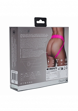 Ouch! Vibrating Strap-on Panty Harness with Open Pink - M/L