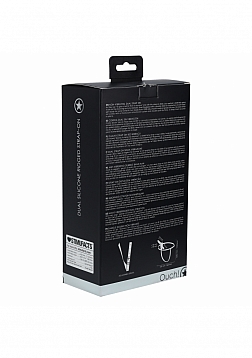 Ouch! - Dual Silicone Ridged Strap-On - Adjustable - Black