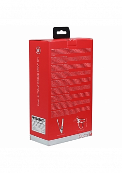 Ouch! - Dual Silicone Ridged Strap-On - Adjustable - Red