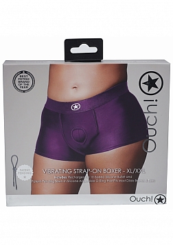 Ouch! Vibrating Strap-on Boxer - Purple - XL/XXL