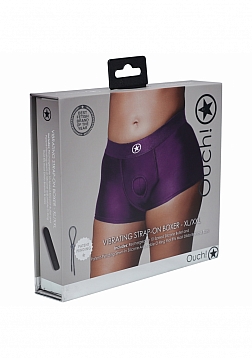 Ouch! Vibrating Strap-on Boxer - Purple - XL/XXL