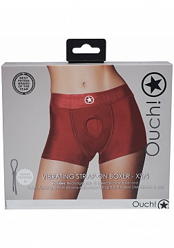 Ouch! Vibrating Strap-on Boxer - Red - XS/S