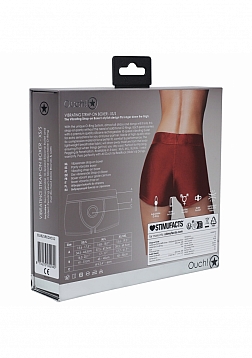 Ouch! Vibrating Strap-on Boxer - Red - XS/S