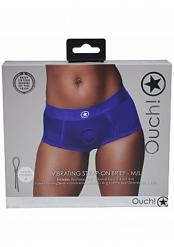 Ouch! Vibrating Strap-on Brief - Royal Blue - M/L