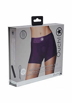 Ouch! Vibrating Strap-on Boxer - Purple - XS/S