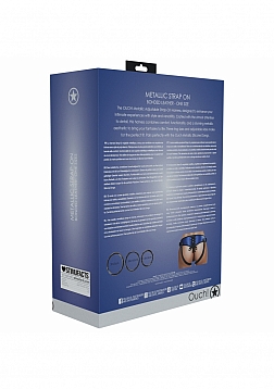 Ouch! - Metallic Strap-On Harness - Metallic Blue