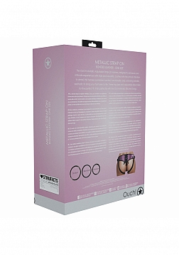 Ouch! - Metallic Strap On Harness - Rose Gold