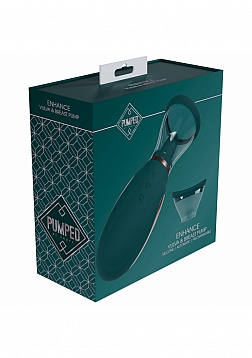 Pumped - Enhance - Automatic - 13-Speed - Silicone - Rechargeable Vulva & Breast Pump - Forest Green