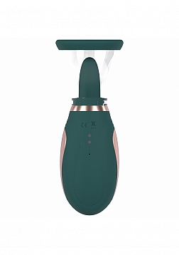 Pumped - Enhance - Automatic - 13-Speed - Silicone - Rechargeable Vulva & Breast Pump - Forest Green