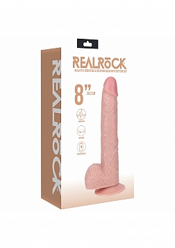 RealRock Ultra Realistic Skin - Vibrating & Rotating Rechargeable - Regular Straight with Balls  8\
