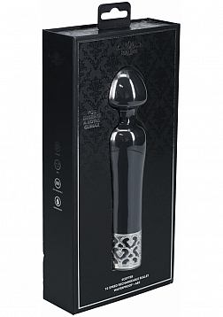 Royal Gems - Scepter - 10 Speed Silicone Rechargeable Vibrator - Black