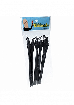 The Dickheads - Groom Straws - Black