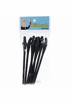 The Dickheads - Groom Straws - Black