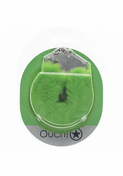 Ouch! - Heavy-duty Fluffy Handcuffs - Green