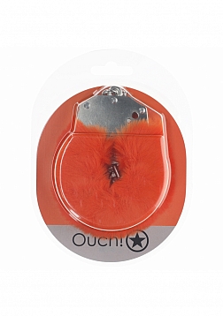 Ouch! - Heavy-duty Fluffy Handcuffs - Orange