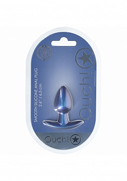 Ouch! - Anal Plug - Small - Silicone - Metallic Blue