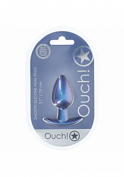 Ouch! - Anal Plug - Medium - Silicone - Metallic Blue