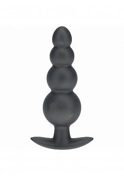 Ouch! - Beaded Anal Plug - Silicone - Gun Metal