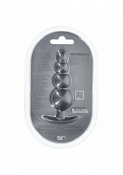 Ouch! - Beaded Anal Plug - Silicone - Gun Metal