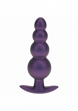 Ouch! - Beaded Anal Plug - Silicone - Metallic Purple