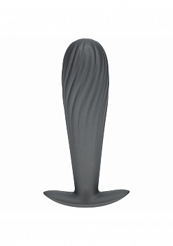Ouch! - Ribbed Anal Plug - Silicone - Gun Metal