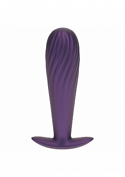 Ouch! - Ribbed Anal Plug - Silicone - Metallic Purple