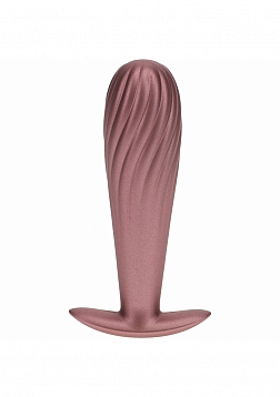 Ouch! - Ribbed Anal Plug - Silicone - Rose Gold