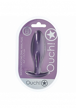 Ouch! - Oval Anal Plug - Silicone - Metallic Purple
