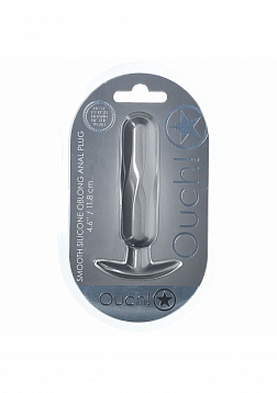 Ouch! - Oblong Anal Plug - Silicone - Gun Metal
