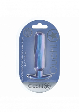 Ouch! - Oblong Anal Plug - Silicone - Metallic Blue