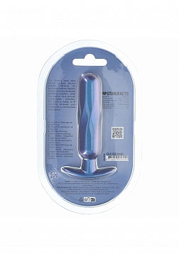 Ouch! - Oblong Anal Plug - Silicone - Metallic Blue