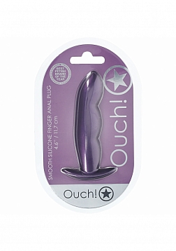 Ouch! - Finger Anal Plug - Silicone - Metallic Purple