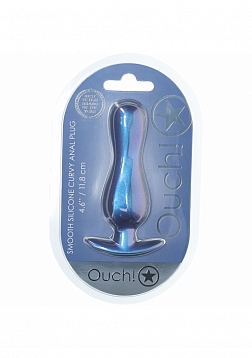 Ouch! - Curvy Anal Plug - Silicone - Metallic Blue
