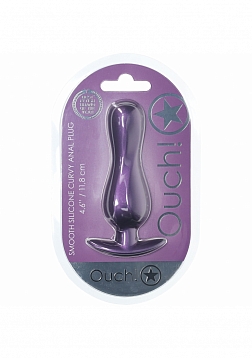 Ouch! - Curvy Anal Plug - Silicone - Metallic Purple